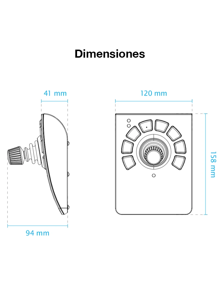 VIVOTEK AJ-001 - CONTROL DE PALANCA JOYSTICK PARA NVR, PTZ Y SOFTWARE VAST 2, VSS VIVOTEK, 8 TECLAS, CONECTOR USB-Teclados y Joystick-VIVOTEK-Bsai Seguridad & Controles