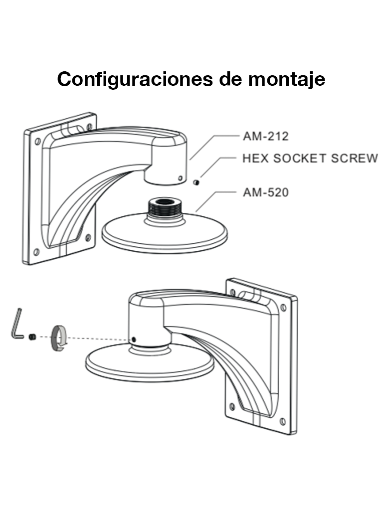VIVOTEK AM-520_V05 - SOPORTE DE MONTAJE PARA CAMARAS DOMO Y FISHEYE, PARA EXTERIOR, CONECTOR HEMBRA 3/4" NPT, CONECTOR MACHO 1-1/2" PS-Soporte y Montaje-VIVOTEK-Bsai Seguridad & Controles