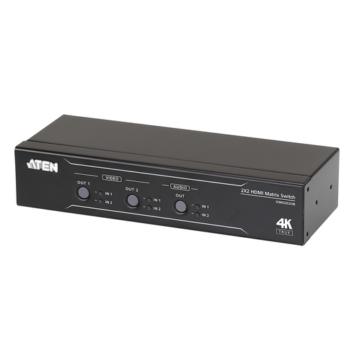 CONMUTADOR MATRICIAL HDMI 2 X 2 TRUE 4K CON DESEMBEBEDOR DE AUDIO-ProAV-ATEN-VM0202HB-Bsai Seguridad & Controles