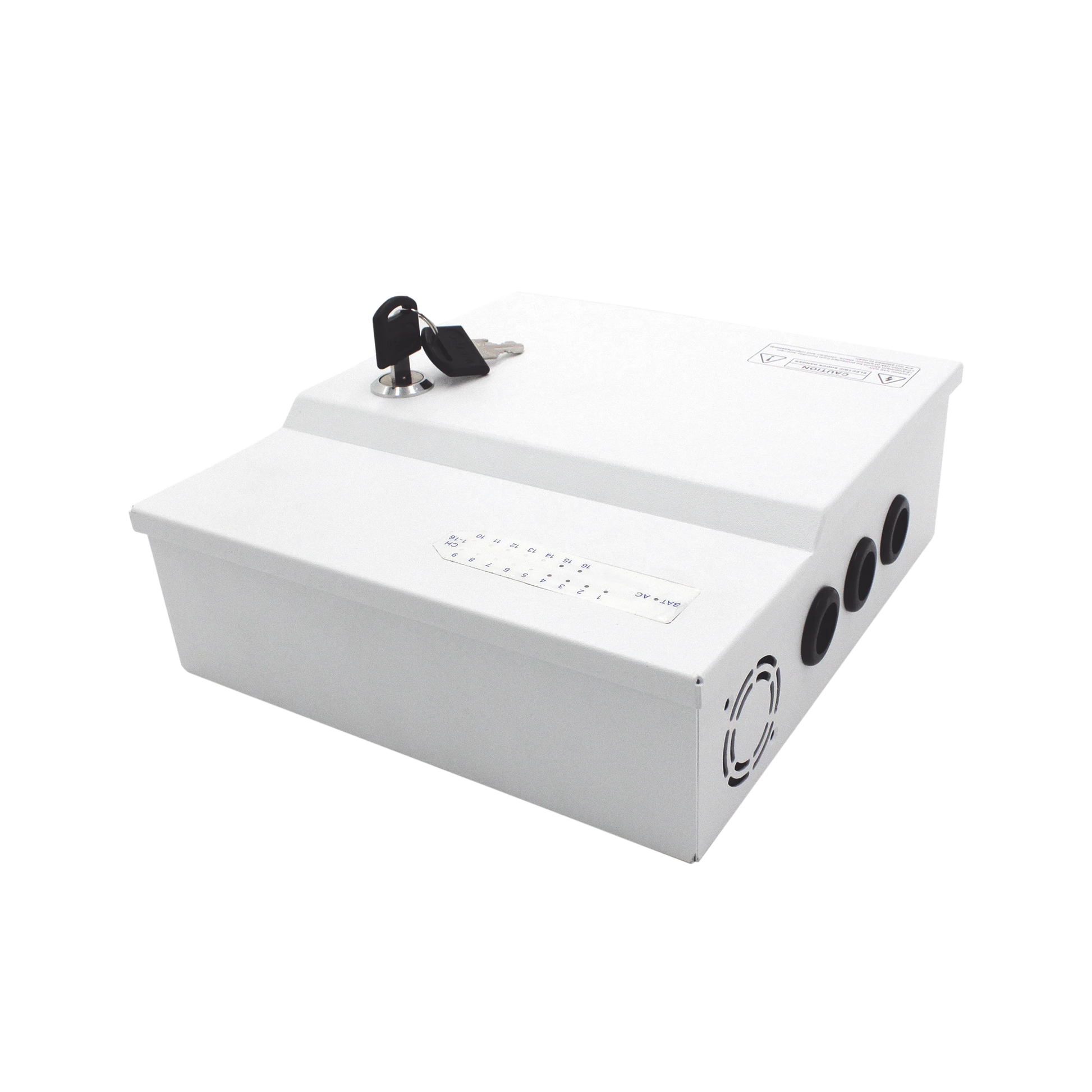 FUENTE DE PODER PROFESIONAL DE 12 VCC @ 16 A / PARA 16 CÁMARAS / CON CAPACIDAD DE BATERÍA DE RESPALDO / REQUIERE BATERÍA / VOLTAJE DE ENTRADA DE 96-264 VCA-Fuentes de Alimentación-EPCOM POWERLINE-Bsai Seguridad & Controles