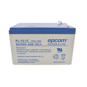 BATERÍA CON TECNOLOGÍA AGM/VRLA, 12 VCD, 12AH-Baterías-EPCOM POWERLINE-Bsai Seguridad & Controles