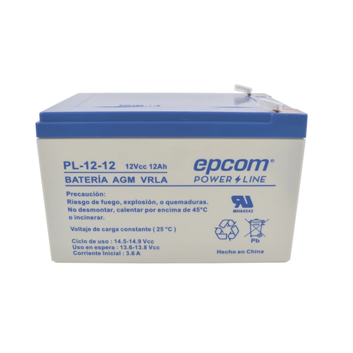 BATERÍA CON TECNOLOGÍA AGM/VRLA, 12 VCD, 12AH-Baterías-EPCOM POWER LINE-PL-12-12-Bsai Seguridad & Controles