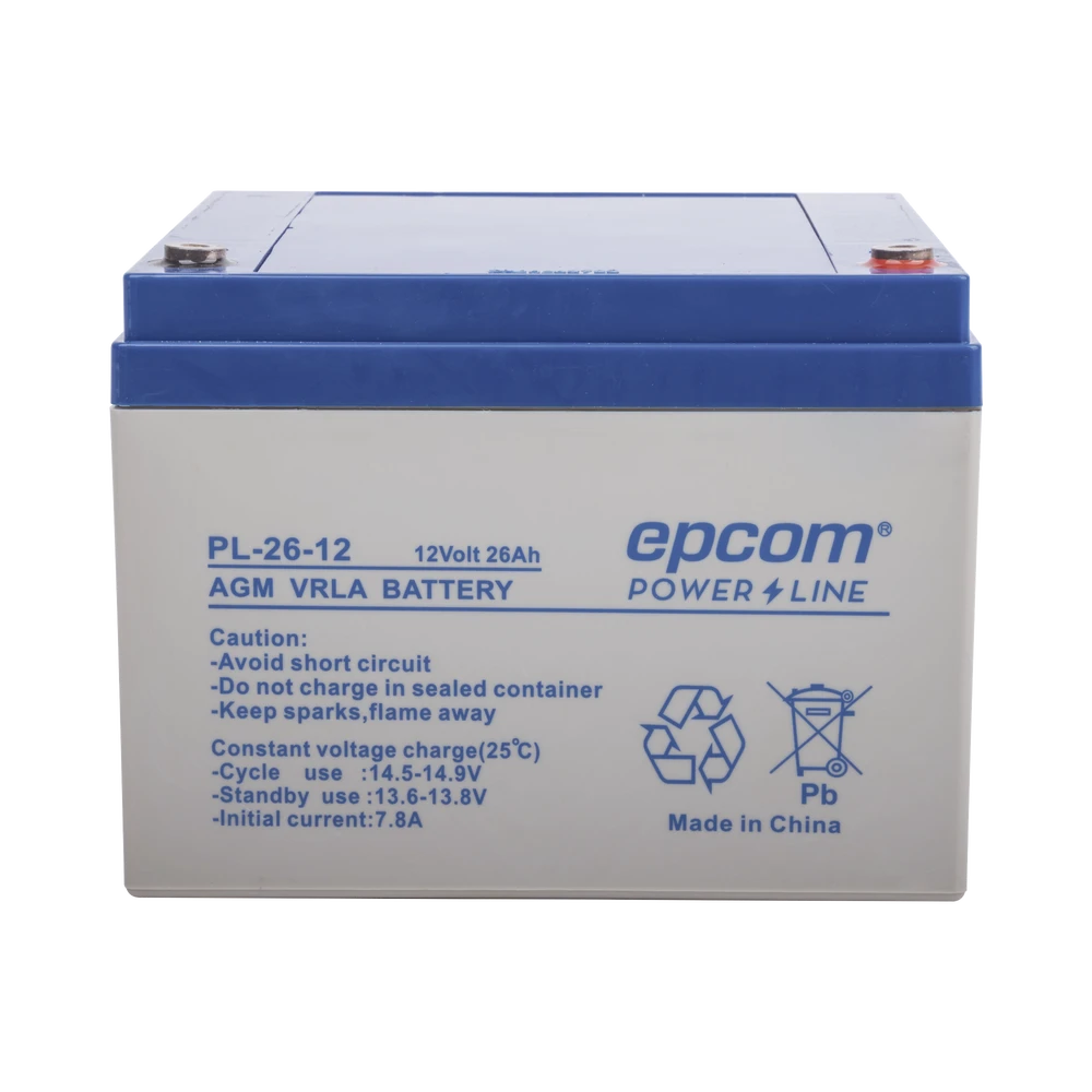 BATERÍA CON TECNOLOGÍA AGM/VRLA, 26 AH. 12 VCD-Baterías-EPCOM POWERLINE-Bsai Seguridad & Controles