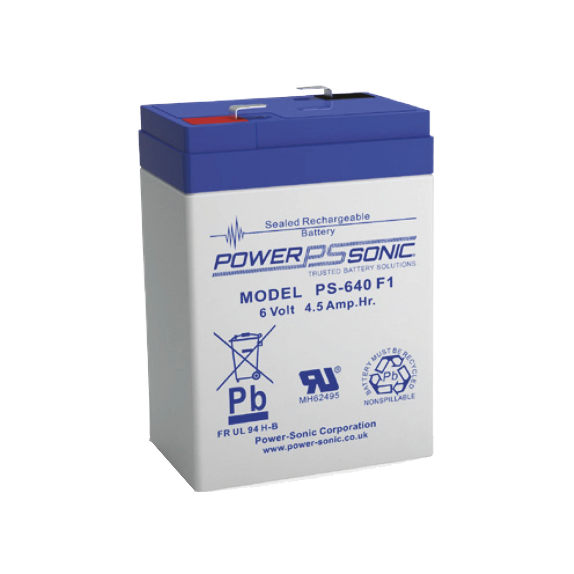 BATERÍA 6V, 4.50AH, PARA RESPALDO, TECNOLOGÍAS AGM/VRLA, 5 AÑOS VIDA ÚTIL, TERMINALES F1, RECONOCIDA UL-Fuentes de Alimentación-POWER SONIC-Bsai Seguridad & Controles