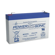 BATERÍA 6V, 7AH, PARA RESPALDO, TECNOLOGÍAS AGM/VRLA, 5 AÑOS VIDA ÚTIL, TERMINALES F1, RECONOCIDA UL-Fuentes de Alimentación-POWER SONIC-Bsai Seguridad & Controles
