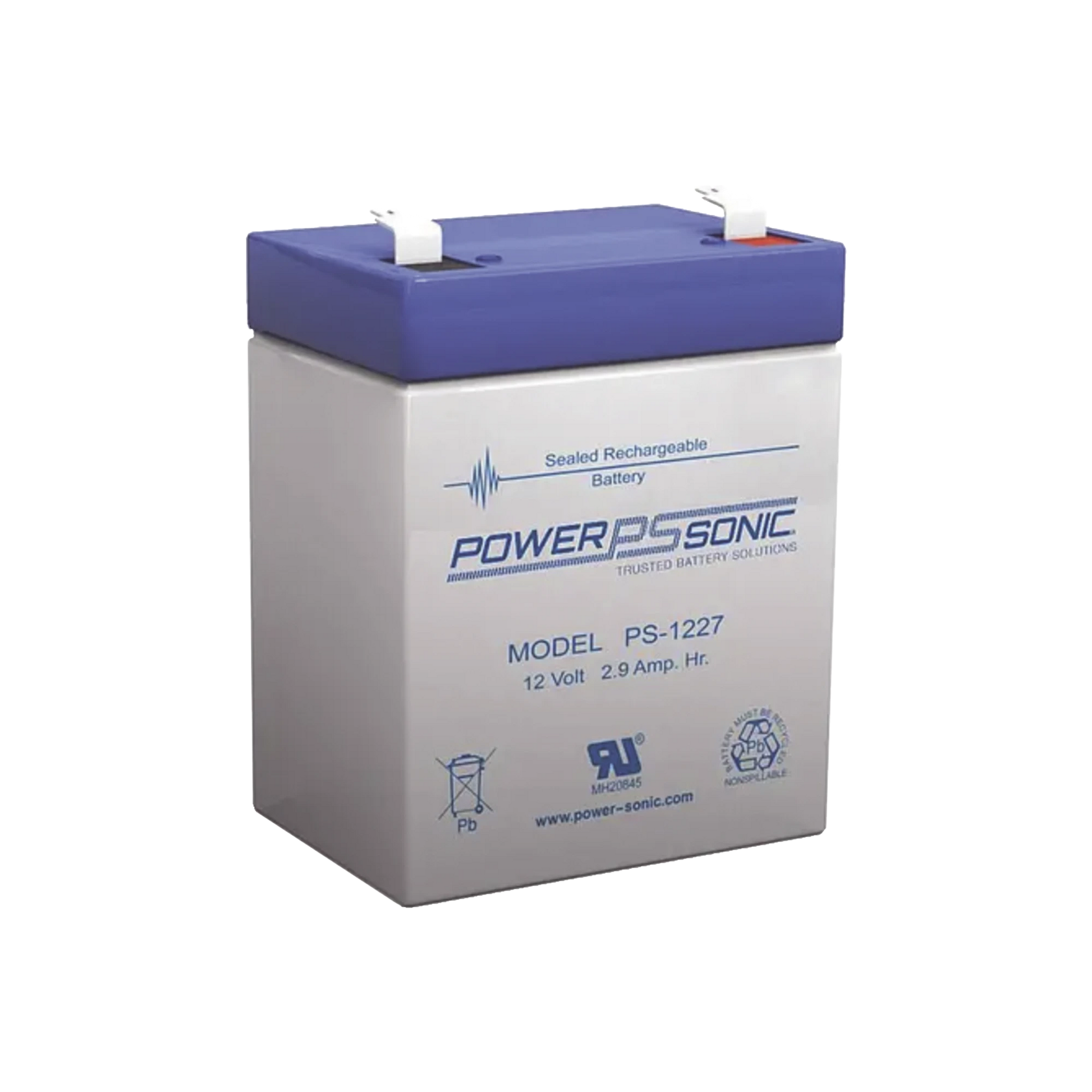 BATERÍA 12V, 2.9AH, PARA RESPALDO, TECNOLOGÍAS AGM/VRLA, 5 AÑOS VIDA ÚTIL, TERMINALES F1, RECONOCIDA UL-Energía-POWER SONIC-Bsai Seguridad & Controles