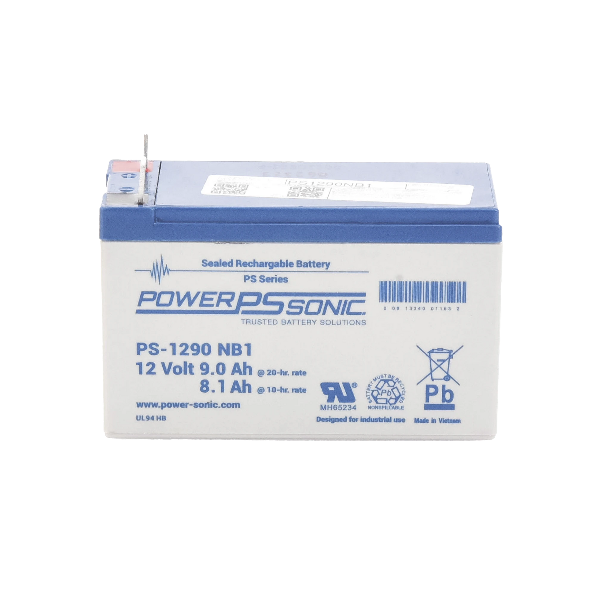 BATERÍA 12V, 9AH, PARA RESPALDO, TECNOLOGÍAS AGM/VRLA, 5 AÑOS VIDA ÚTIL, TERMINALES NB1, RECONOCIDA UL-Fuentes de Alimentación-POWER SONIC-Bsai Seguridad & Controles