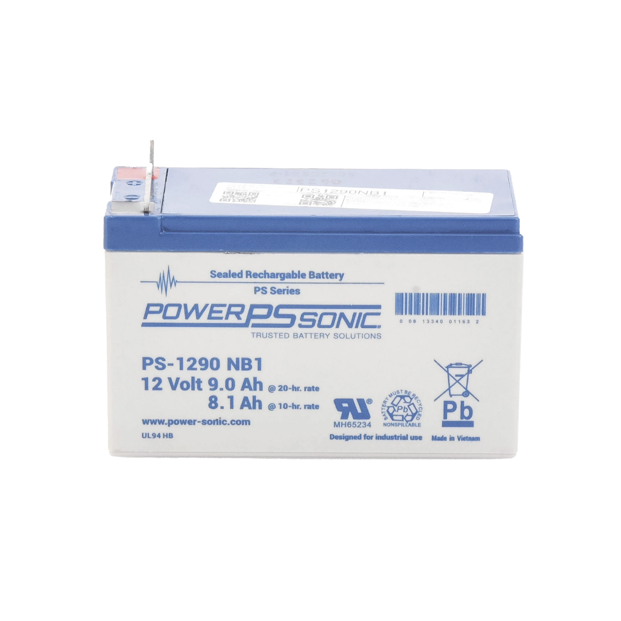 BATERÍA 12V, 9AH, PARA RESPALDO, TECNOLOGÍAS AGM/VRLA, 5 AÑOS VIDA ÚTIL, TERMINALES NB1, RECONOCIDA UL-Fuentes de Alimentación-POWER SONIC-Bsai Seguridad & Controles