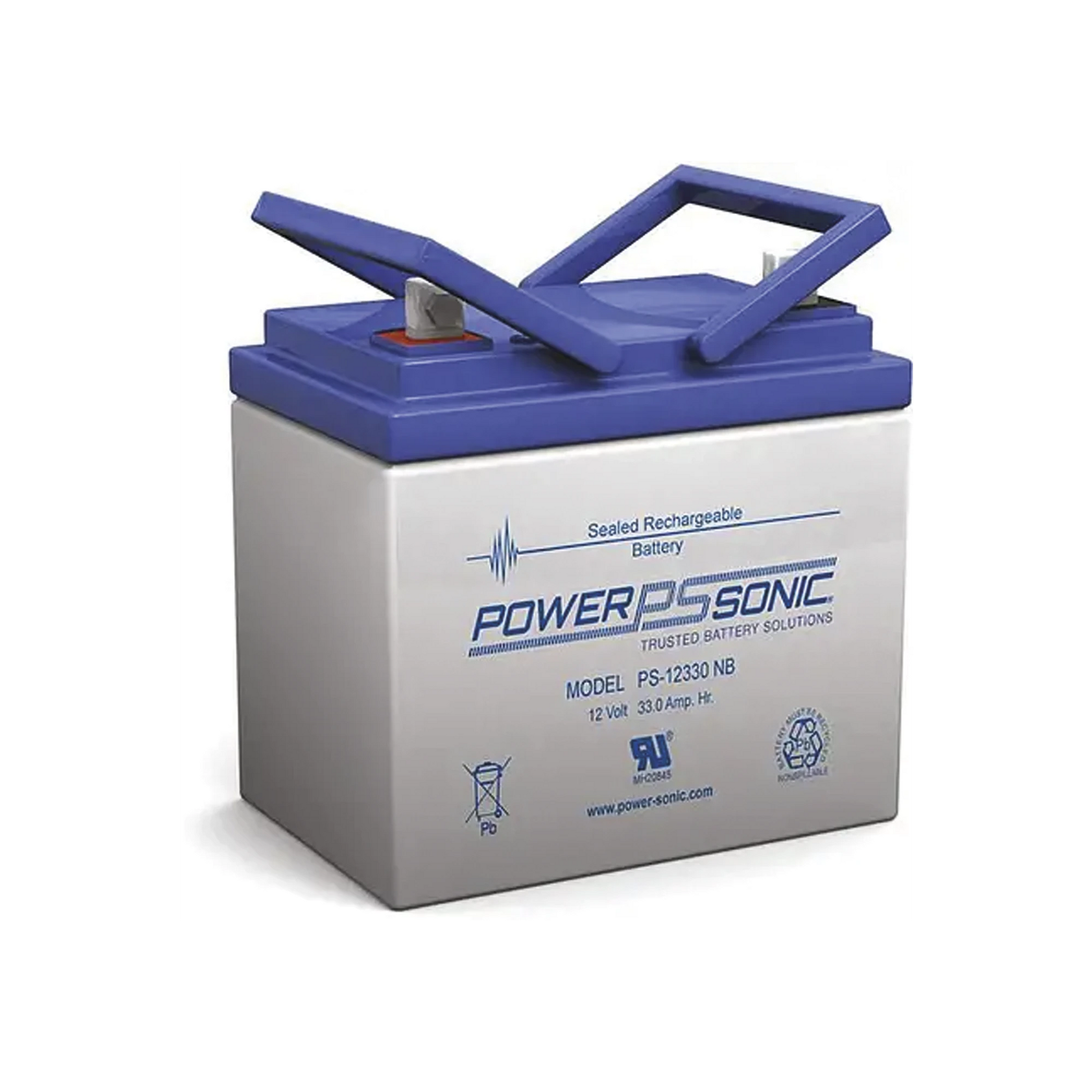 BATERÍA 12V, 33AH, PARA RESPALDO, TECNOLOGÍAS AGM/VRLA, 5 AÑOS VIDA ÚTIL, TERMINALES NB3, RECONOCIDA UL-Fuentes de Alimentación-POWER SONIC-Bsai Seguridad & Controles