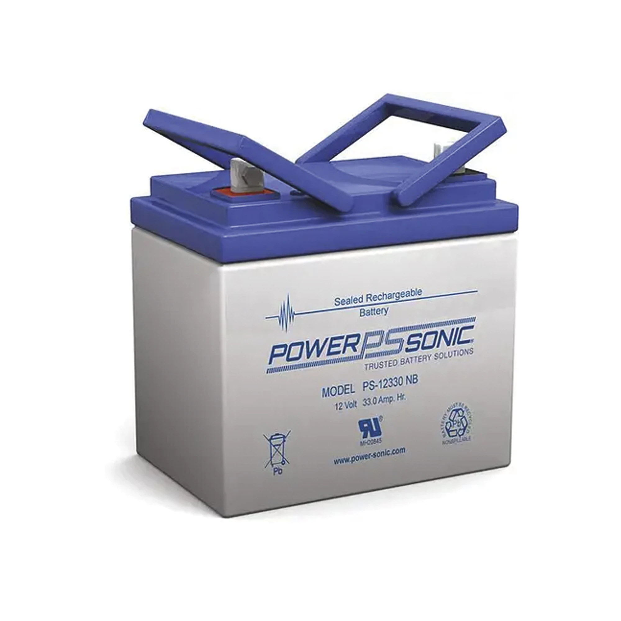 BATERÍA 12V, 33AH, PARA RESPALDO, TECNOLOGÍAS AGM/VRLA, 5 AÑOS VIDA ÚTIL, TERMINALES NB3, RECONOCIDA UL-Fuentes de Alimentación-POWER SONIC-Bsai Seguridad & Controles