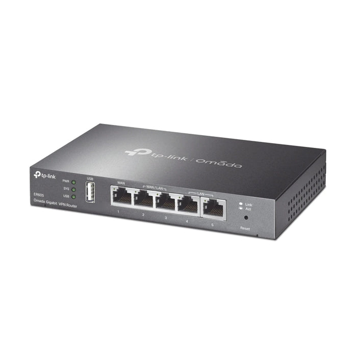 ROUTER VPN - SDN MULTI-WAN GIGABIT, 1 PUERTO LAN GIGABIT, 1 PUERTO WAN GIGABIT, 3 PUERTOS AUTO CONFIGURABLES LAN/WAN, 25,000 SESIONES CONCURRENTES, ADMINISTRACIÓN CENTRALIZADA OMADA SDN-Networking-TP-LINK-ER605-Bsai Seguridad & Controles