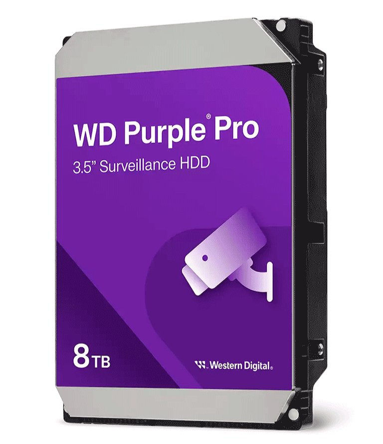 WESTERN DIGITAL WD8002PURP - DISCO DURO DE 8TB PURPLE PRO / ESPECIAL PARA VIDEOVIGILANCIA CON IA / TECNOLOGÍA IA ALLFRAME/ INTERFACE: SATA 6 GB/S/ CACHE 256 MB/ HASTA 64 CÁMARAS/ 32 SECUENCIAS DE IA PARA ANÁLISIS DE APRENDIZAJE PROFUNDO-Discos Duros-WESTERN DIGITAL-Bsai Seguridad & Controles