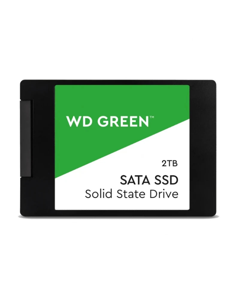 WESTERN DIGITAL WDS200T2G0A - DISCO DURO INTERNO SSD 2 TB, SATA III, 6 GB/S, 2,5/7 MM, HASTA 545 MB/S, COLOR VERDE-Discos Duros-WESTERN DIGITAL-Bsai Seguridad & Controles