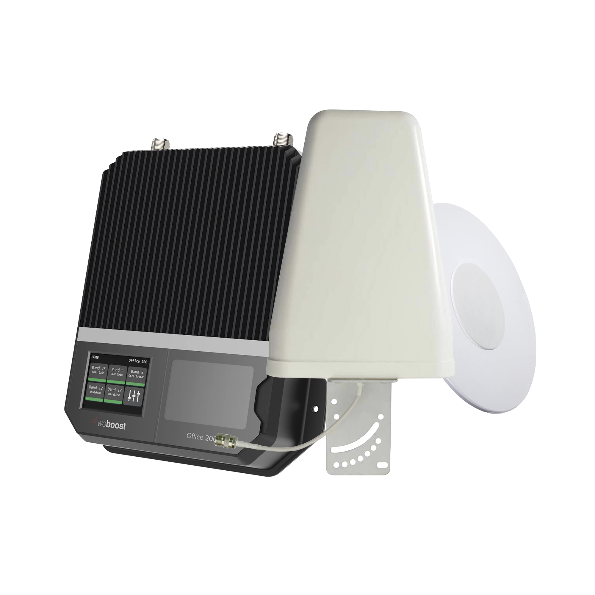KIT AMPLIFICADOR DE SEÑAL CELULAR 4G LTE, 3G Y VOZ CON ANTENA DIRECCIONAL. ESPECIAL PARA CUBRIR ÁREAS DE HASTA 4300 METROS CUADRADOS POR SER DE GRADO COMERCIAL E INDUSTRIAL. SOPORTA MÚLTIPLES OPERADORES, TECNOLOGÍAS Y USUARIOS.-Cobertura Celular 5G, 4G, 3G y Voz-WILSONPRO / WEBOOST-Bsai Seguridad & Controles
