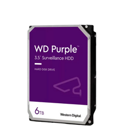 WESTERN DIGITAL WD64PURZ - DISCO DURO DE 6 TB PURPLE/ ESPECIAL PARA VIDEOVIGILANCIA/ TRABAJO 24/7/ INTERFACE: SATA 6 GB/S/ CACHE 256 MB/ HASTA 64 CÁMARAS/ HASTA 16 BAHÍAS DE DISCOS DUROS/ 3 AÑOS DE GARANTÍA [WDC1490024]