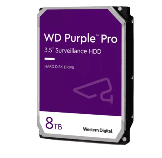 WESTERN WD8001PURP - DISCO DURO DE 8TB PURPLE PRO/ ESPECIAL PARA VIDEOVIGILANCIA CON IA/ TECNOLOGÍA IA ALLFRAME/ INTERFACE: SATA 6 GB/S/ CACHE 256 MB/ HASTA 64 CÁMARAS/ 32 SECUENCIAS DE IA PARA ANÁLISIS DE APRENDIZAJE PROFUNDO/-Discos Duros-WESTERN DIGITAL-Bsai Seguridad & Controles