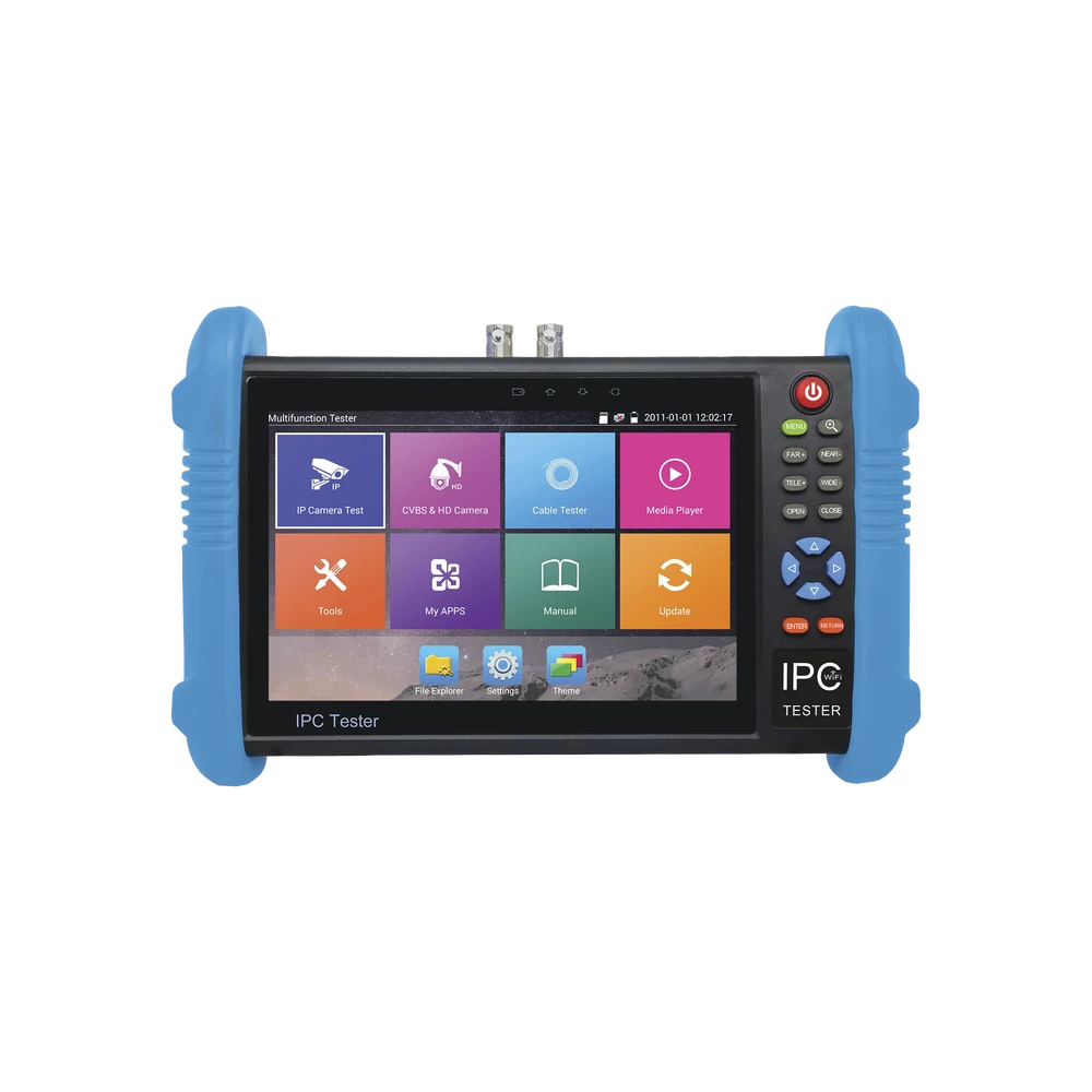 PROBADOR DE VÍDEO ANDROID CON PANTALLA LCD DE 7" PARA IP ONVIF / HD-TVI (8MP), HD-CVI (8MP) Y AHD (5MP) / WI-FI, SCANNER IP, WIFI, ENTRADA HDMI-Accesorios Generales-EPCOM-Bsai Seguridad & Controles