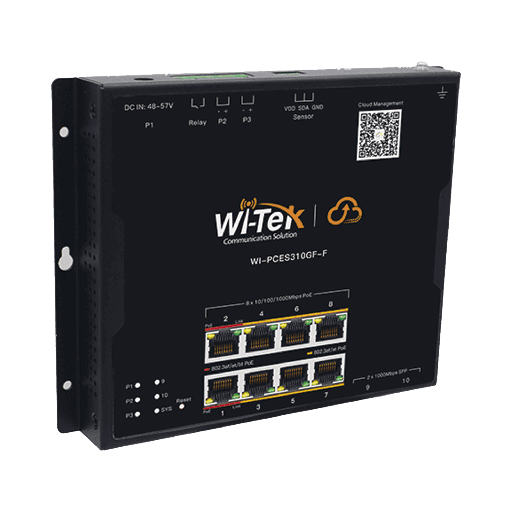 SWITCH L2 POE INDUSTRIAL / ADMINISTRACIÓN CLOUD GRATUITA / 8 PUERTOS POE AF/AT/BT 10/100/1000 MBPS / 2 PUERTOS SFP GIGABIT / MÁX PRESUPUESTO POE 145 W / MONTAJE MAGNÉTICO - RIEL DIN.