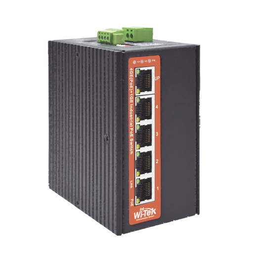 SWITCH INDUSTRIAL POE++ / NO ADMINISTRABLE / CON 4 PUERTOS GIGABIT POE / 1 PUERTO GIGABIT UPLINK / PRESUPUESTO 120W-Networking-WI-TEK-WI-PS305G-I-DC-Bsai Seguridad & Controles