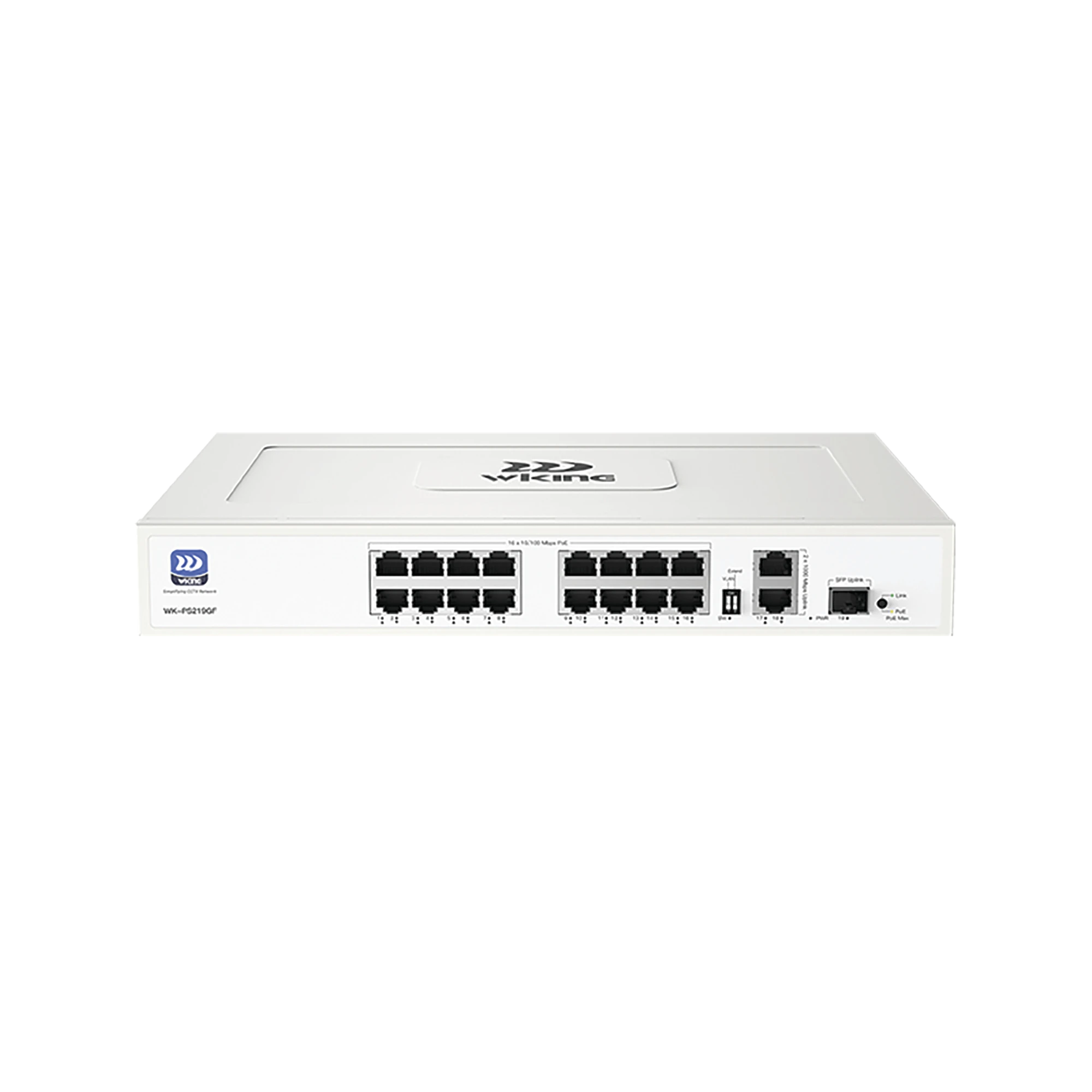 SWITCH NO ADMINISTRABLE POE WI-TEK / GESTIÓN CLOUD / 16 PUERTOS 10/100 MBPS POE AF/AT / 2 PUERTOS UPLINK GIGABIT / 1 RANURA SFP 1000 MBPS / PRESUPUESTO 180 W / PUERTO 1 HI-POE 60W