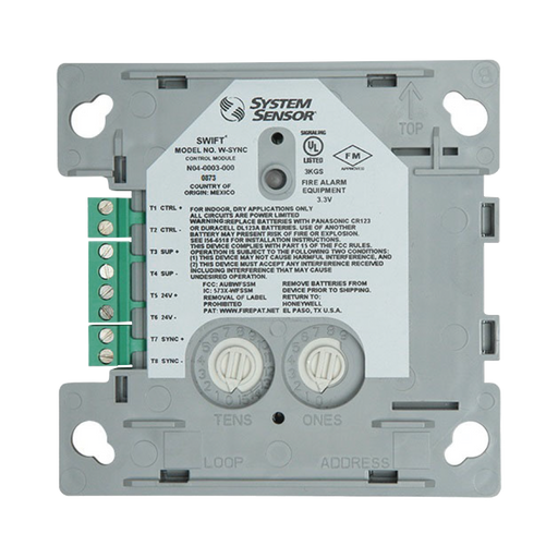 MÓDULO DE SINCRONIZACIÓN INALÁMBRICO / COMPATIBLE CON PANELES NOTIFIER, FIRE-LITE, SILENT KNIGHT Y FARENHYT / INCLUYE BATERÍAS-Accesorios y Dispositivos Direccionables-SYSTEM SENSOR-W-SYNC-Bsai Seguridad & Controles