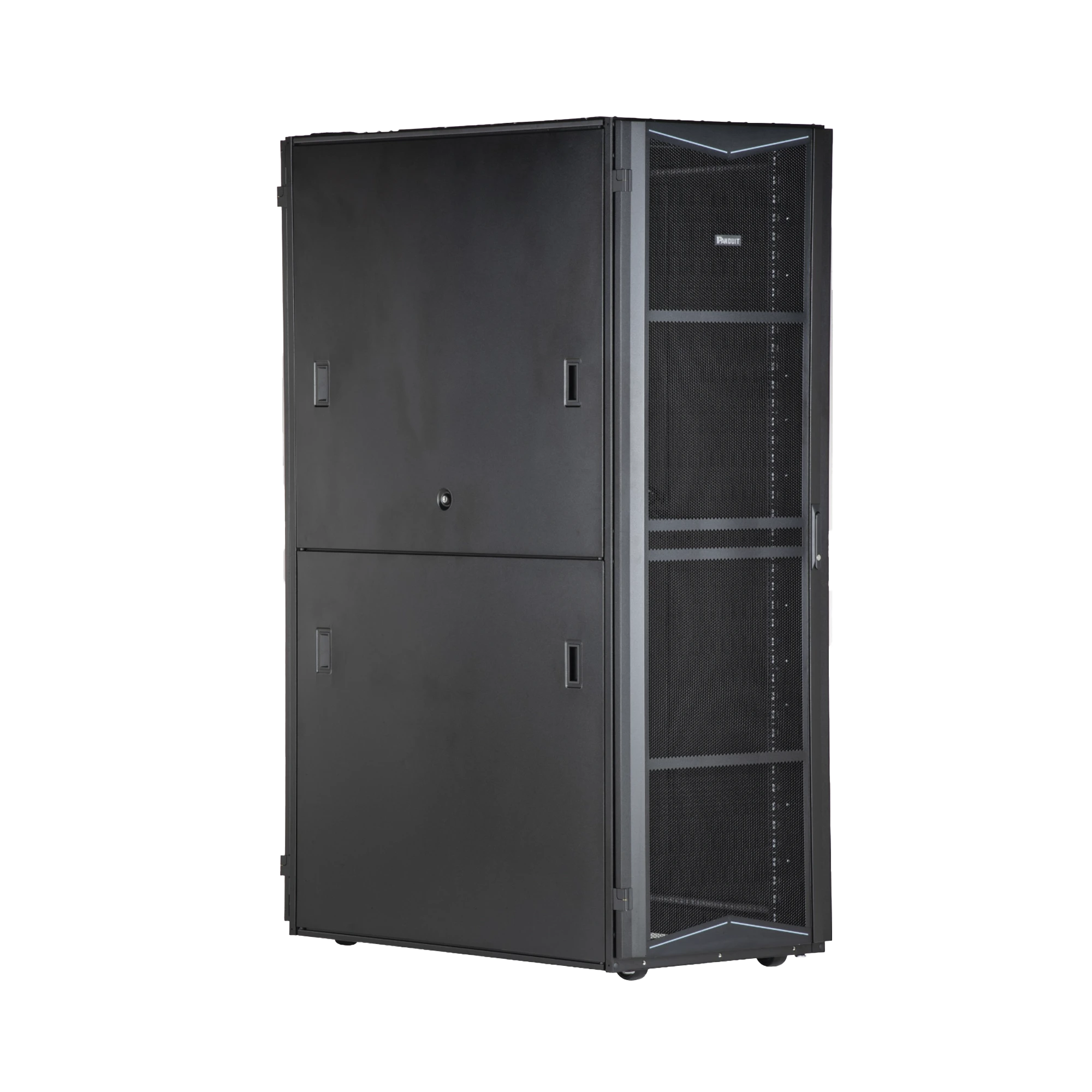 GABINETE FLEXFUSION PARA CENTROS DE DATOS, 45 UR, 800 MM DE ANCHO, 1200 MM DE PROFUNDIDAD, FABRICADO EN ACERO, COLOR NEGRO