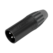 XLR CONECTOR DE CABLE MACHO, CARCASA ENCHAPADA EN NEGRO, CONTACTOS ENCHAPADOS EN PLATA-Audio, Video y Voceo-SEETRONIC-Bsai Seguridad & Controles