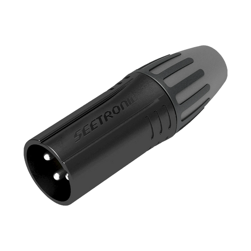 XLR CONECTOR DE CABLE MACHO, CARCASA ENCHAPADA EN NEGRO, CONTACTOS ENCHAPADOS EN PLATA-Audio, Video y Voceo-SEETRONIC-SCMM3-B-Bsai Seguridad & Controles