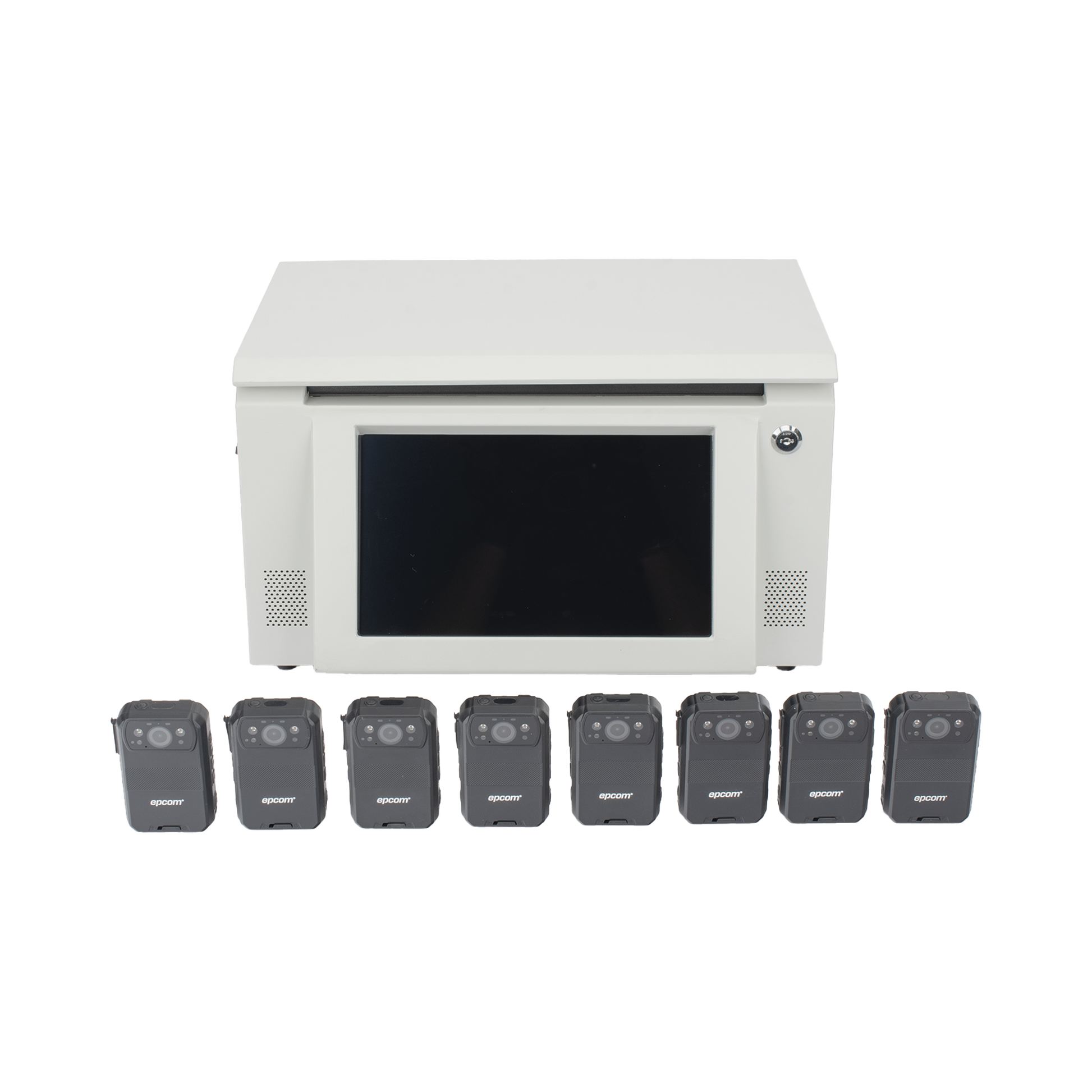 KIT DE DESCARGA SIMULTANEA PARA BODYCAM | ESTACIÓN DE DESCARGA XMRA8R3 | 8 X BODYCAM XMRR3-Videograbadoras Móviles, Dash Cams y Body Cams-EPCOM-Bsai Seguridad & Controles