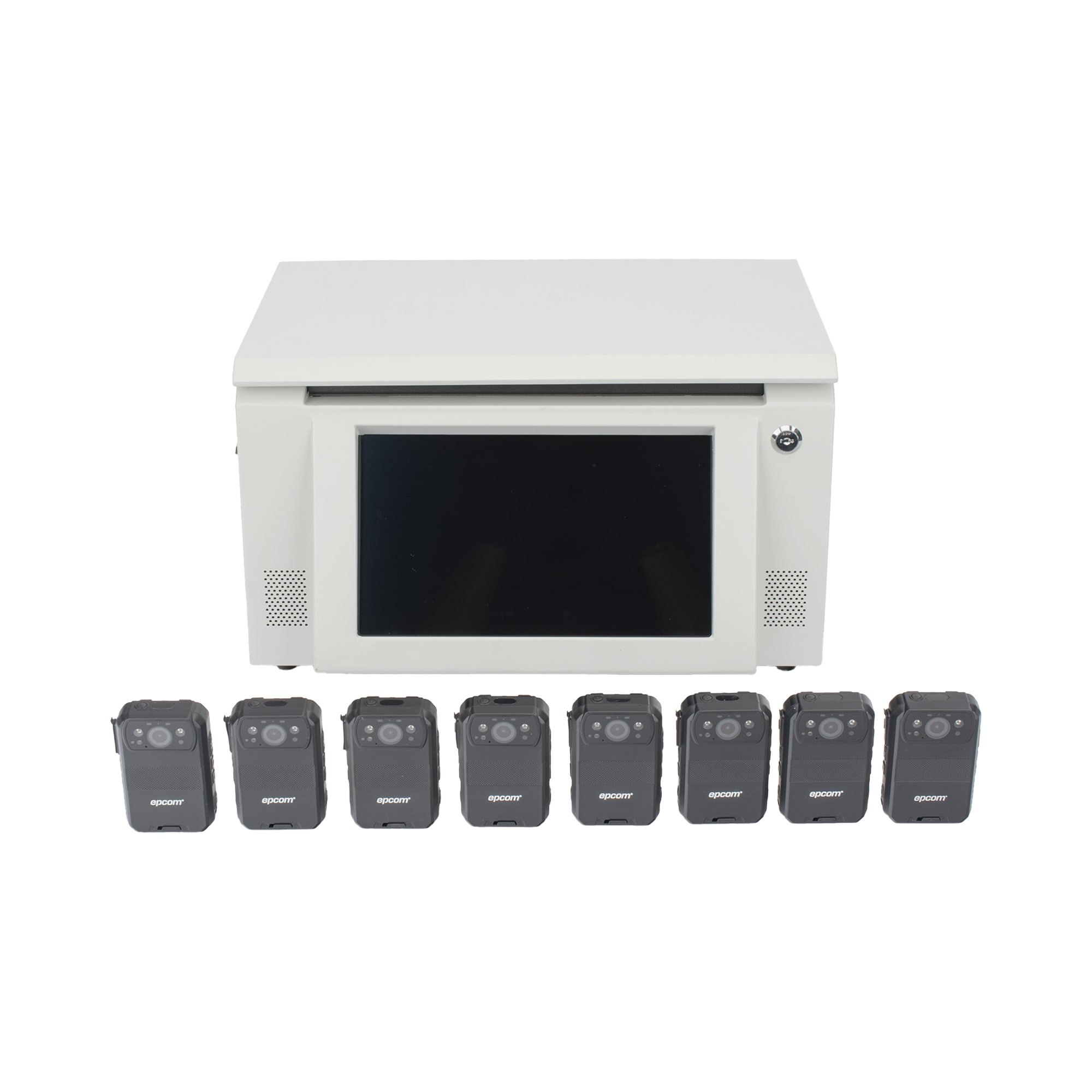 KIT DE DESCARGA SIMULTANEA PARA BODYCAM | ESTACIÓN DE DESCARGA XMRA8R3 | 8 X BODYCAM XMRR3-Videograbadoras Móviles, Dash Cams y Body Cams-EPCOM-Bsai Seguridad & Controles