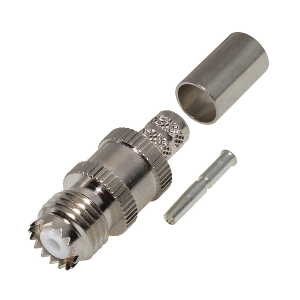 CONECTOR MINI-UHF HEMBRA DE ANILLO PLEGABLE PARA CABLE RG-8/X, BELDEN 9258.-Conectores-RF INDUSTRIES,LTD-Bsai Seguridad & Controles