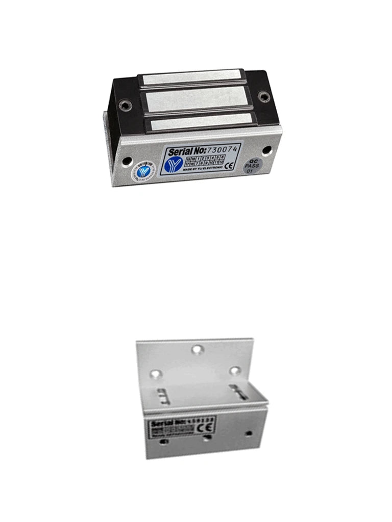 YLI YM60ZPACK PAQUETE DE CERRADURA MAGNÉTICA YM60 60KG (120LB) INCLUYE SOPORTE DE FIJACIÓN TIPO Z-Magnética-YLI ELECTRONIC-Bsai Seguridad & Controles