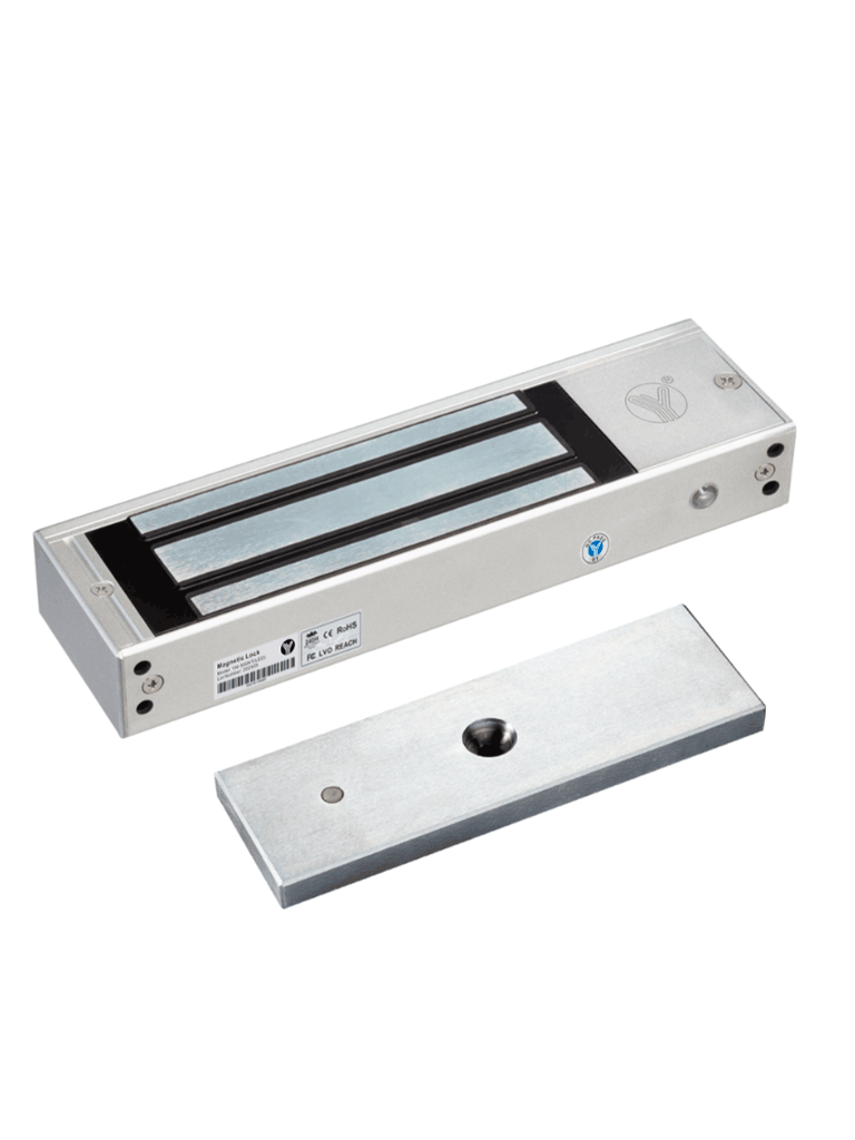 YLI YM750NTLED - CERRADURA MAGNÉTICA 750 KG O 1500 LB DE FUERZA DE SUJECIÓN / INDICADOR LED / USO INTERIOR / RETARDO DE TIEMPO / VOLTAJE DUAL 12V/24 VDC / COMPATIBLE CON SOPORTE MBK750ZL-Magnética-YLI ELECTRONIC-Bsai Seguridad & Controles