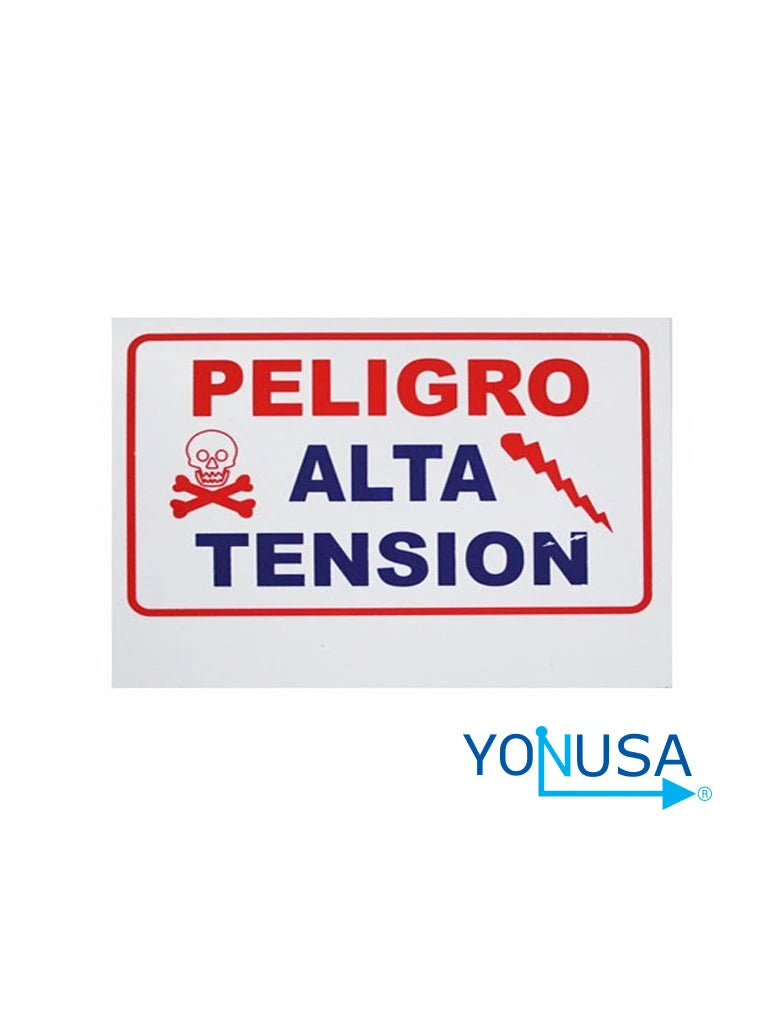 YONUSA LPVOLTAS - LETRERO GENERICO DE ALTA TENSION PARA COLOCACION EN CERCAS ELECTRICAS YONUSA-Accesorios - Cercas Eléctricas-YONUSA-Bsai Seguridad & Controles