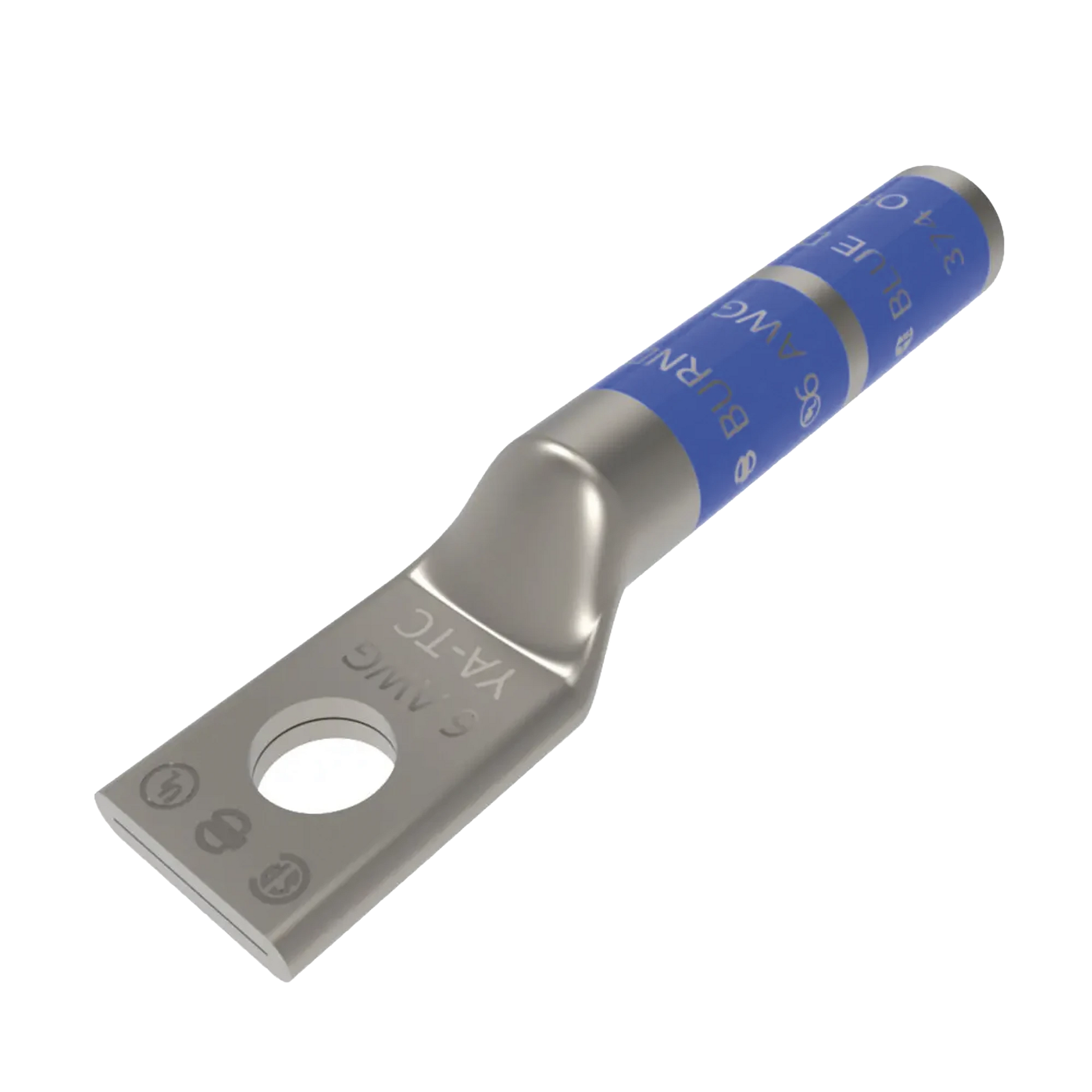 ZAPATA TERMINAL DE COMPRESIÓN BURNDY PARA TORNILLO DE 1/4" Y CALIBRE 6 AWG.-Baterías y Cargadores-HUBBELL BURNDY-Bsai Seguridad & Controles