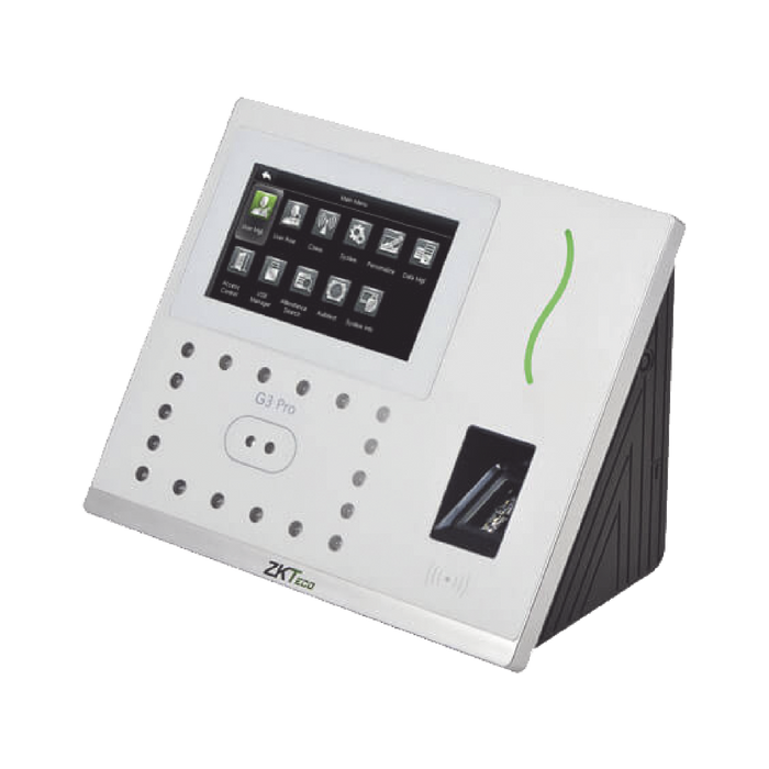 CHECADOR BIOMETRICO / RECONOCIMIENTO FACIAL /12,000 ROSTROS / 6,000 PALMAS / 20,000 TARJETAS /20,000 HUELLAS / SOPORTA DDNS CON BIOTIMEPRO /-Biométricos-ZKTECO-ZKG3PRO-Bsai Seguridad & Controles