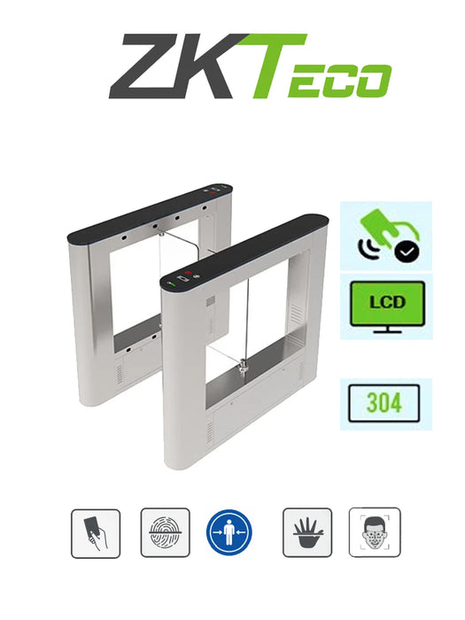 ZKTECO SBTL5000 - BARRERA ABATIBLE UN CARRIL BIDIRECCIONAL / SIN ACCESORIOS / ACERO INOXIDABLE / ALETAS DE ACRÍLICO / ALTO FLUJO / COMPATIBLE CON BIOMÉTRICOS DE ROSTRO, PALMA, PANEL INBIO CON LECTORES ESCLAVOS DE HUELLA/TARJETA Y CÓDIGO QR / #ZKPEATONAL-Swing Barriers-ZKTECO-ZTA4500009-Bsai Seguridad & Controles