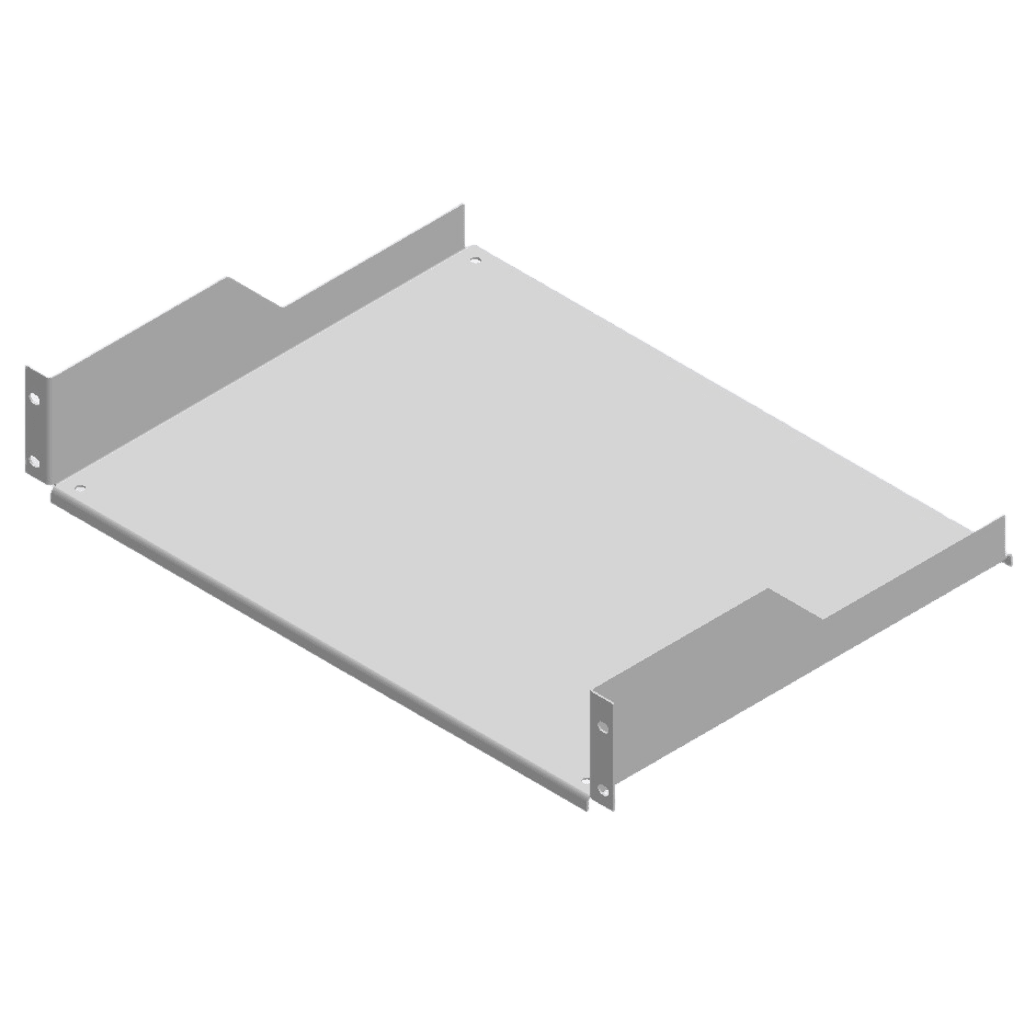 CHAROLA PARA RACK / 19 PULGADAS / 34 CM (13.4 IN) DE PROFUNDIDAD / 2UR / ACERO ROLADO EN FRÍO / SOPORTE 15 KG / ACABADO GRIS MATE