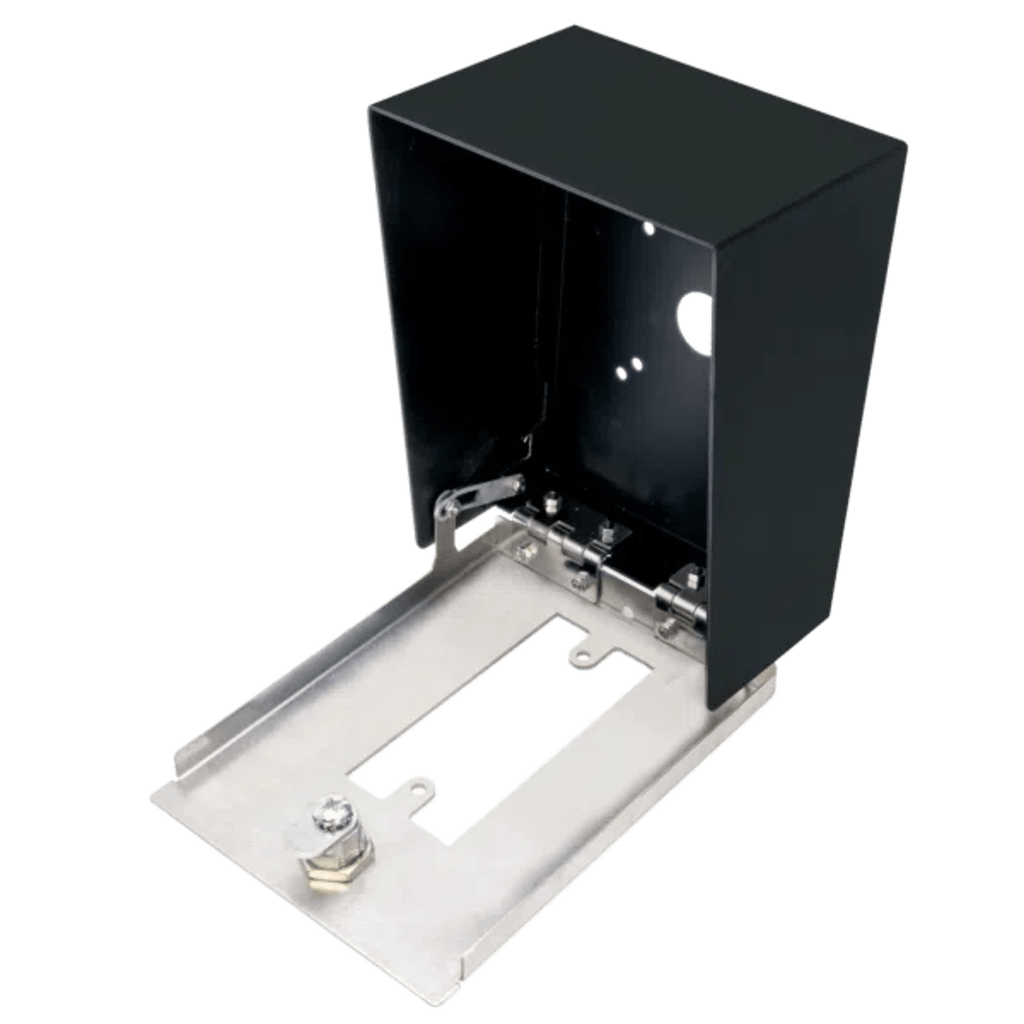 GABINETE PARA MONTAJE EN POSTE ENFORCER / CARCASA DE ACERO CON PINTURA EN POLVO / PLACA FRONTAL DE ACERO INOXIDABLE CON BISAGRA / IP65 IMPERMEABLE / INCLUYE HERRAJES DE MONTAJE Y 2 LLAVES / COMPATIBLE CON DISPOSITIVOS DE FORMATO ANGOSTO Y ANCHA-Racks y Gabinetes-ENFORCER SECOLARM-Bsai Seguridad & Controles