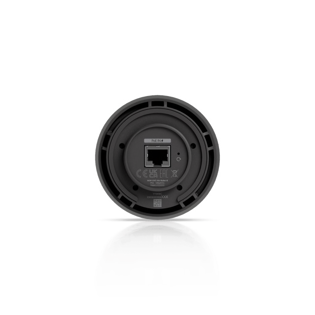 CÁMARA UNIFI PROTECT G6 BULLET, POE, 1.8" 4K, AI MULTI-TOPS, VISIÓN NOCTURNA IR 30M, PROTECCIÓN IP66, RECONOCIMIENTO FACIAL Y PLACA, MONTAJE EN PARED, TECHO Y POSTE