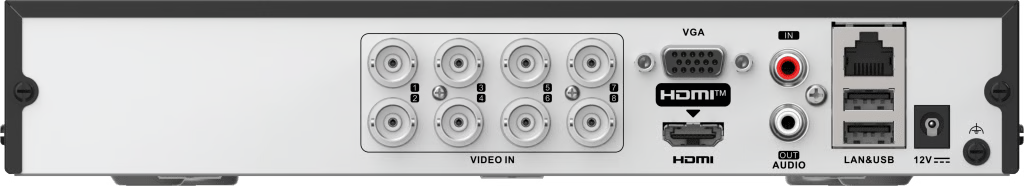 DVR 8 CANALES TURBOHD + 4 CANALES IP / 5 MEGAPIXEL LITE - 3K LITE / AUDIO BIDIRECCIONAL / ACUSENSE LITE / 1 BAHÍA DE DISCO DURO / H.265+ / SALIDA EN FULL HD