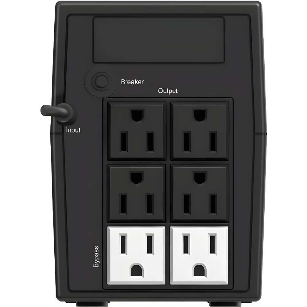 UPS DE 600 VA / 360W / PROTECCIÓN CONTRA SOBRECARGA Y DESCARGA / ENTRADA Y SALIDA 120 VCA / 6 TOMAS NEMA 5-15R (4 CON RESPALDO Y 2 SIN RESPALDO)