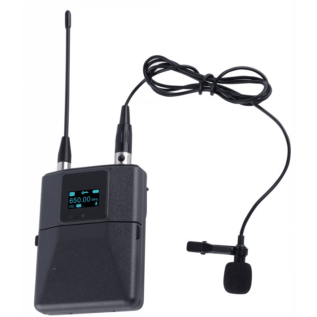 MICRÓFONO DE SOLAPA DIGITAL INALÁMBRICO EP-59L / CONDENSER / RANGO FRECUENCIA 540-590MHZ Y 640-690MHZ / MODULACIÓN PI/4-DQPSK / POTENCIA SALIDA =10DBM / AUTONOMÍA >10 HORAS / OLED DISPLAY / AJUSTE POTENCIA Y VOLUMEN / FUN