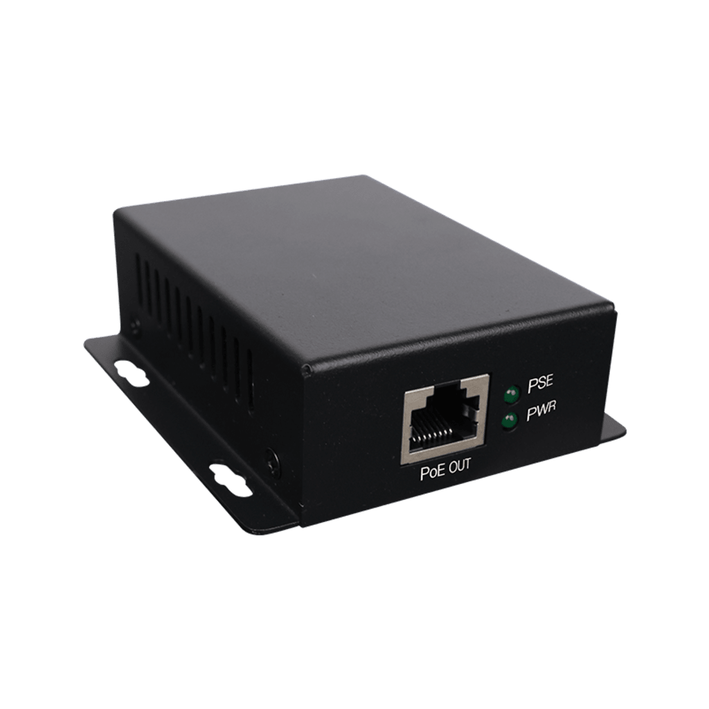 INYECTOR POE INDUSTRIAL / IDEAL PARA APLICACIONES SOLARES / ENTRADA 9-42 VCC / SALIDA POE 48V / CONEXIÓN PLUG AND PLAY / IDEALES PARA CONECTAR CÁMARAS POE