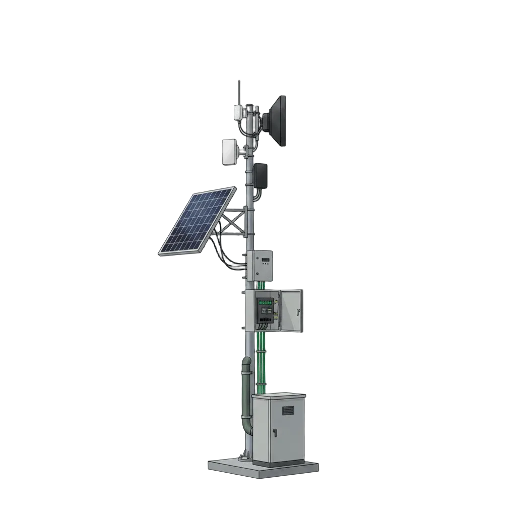 KIT SOLAR DE 28 W CON POE PASIVO 24 VCC PARA 2 RADIOS DE UBIQUITI AIRMAX, CAMBIUM EPMP