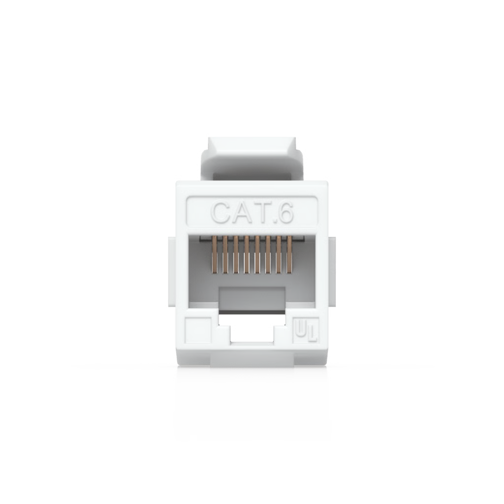 KEYSTONE COUPLER CAT6 PASS-THROUGH PARA CABLE ETHERNET, INSTALACIÓN SNAP-IN EN PATCH PANEL, PAQUETE CON 12 PIEZAS