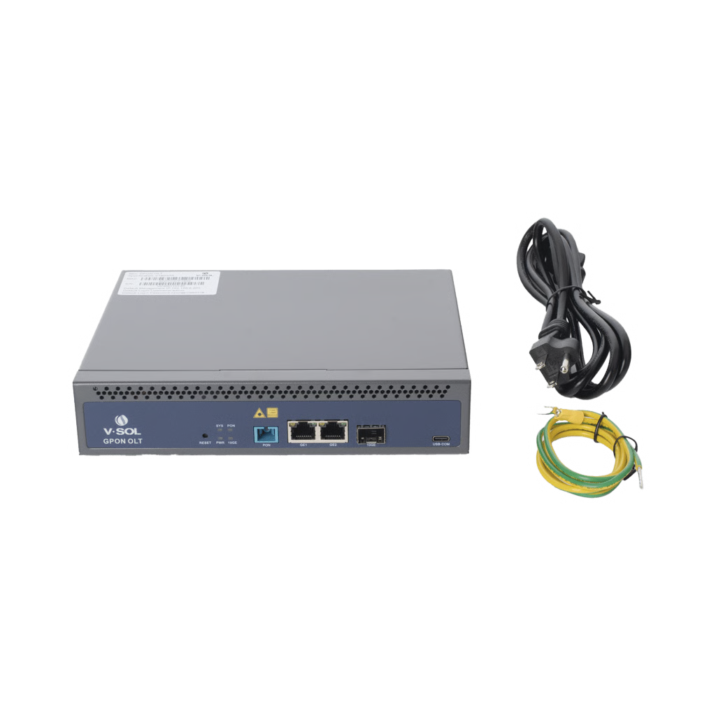 OLT DE 1 PUERTO GPON SC/UPC + 3 PUERTOS UPLINK (2 PUERTOS GIGABIT ETHERNET + 1 PUERTO SFP/SFP+), FUENTE DE ALIMENTACIÓN REDUNDANTE AC/DC , HASTA 128 ONUS