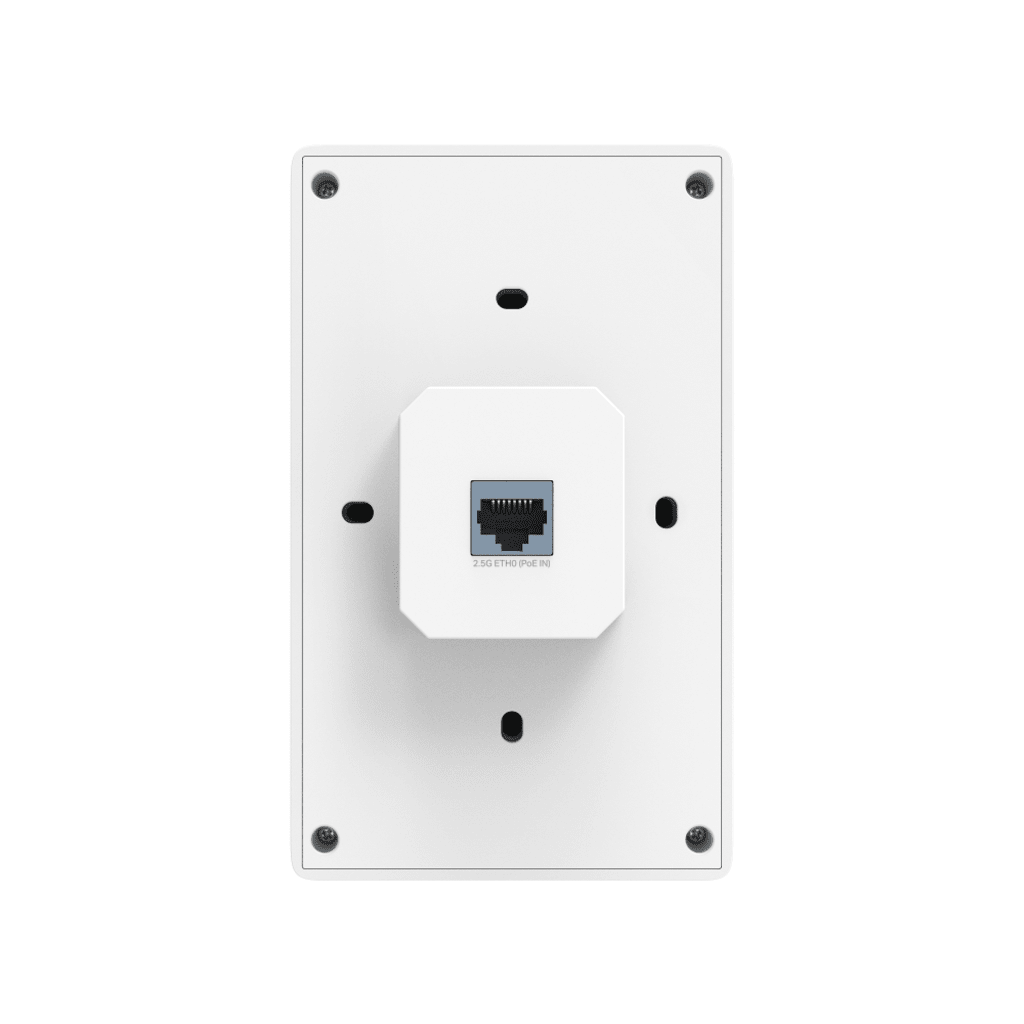 PUNTO DE ACCESO OMADA / WI-FI 7 BE5000 MU-MIMO 2X2 / 1 PUERTO 2.5 GBPS / 1 PUERTO 2.5 GBPS POE PASS-THROUGH / 2 PUERTOS 2.5 GBPS / MESH OMADA / OPERACIONES MULTIENCALE (MLO) / CONFIGURACIÓN POR CONTROLADOR O STAND-ALONE / PARA MONTAJE PARED / ALIME