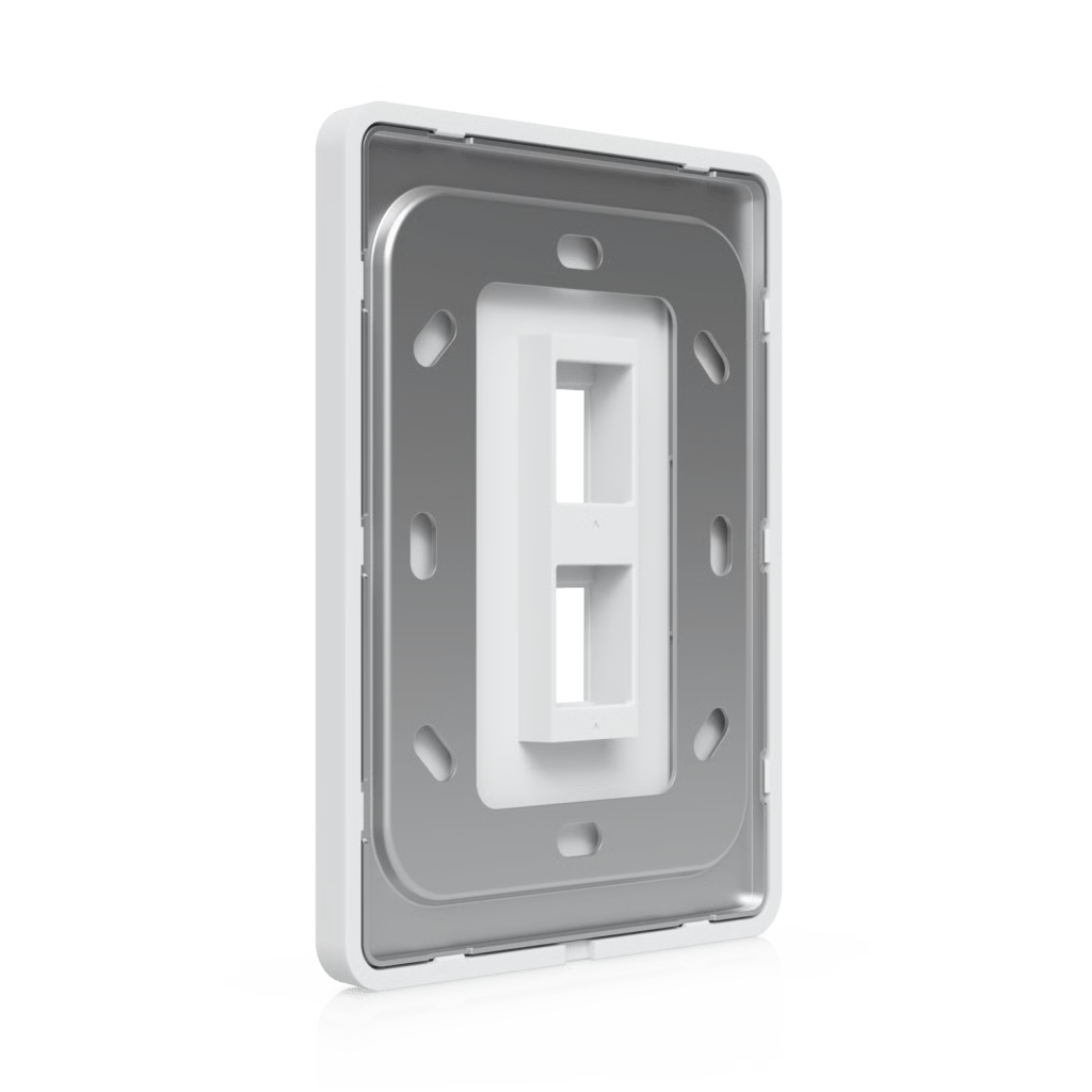 PLACA DE PARED VERTICAL UNIVERSAL PARA KEYSTONE DE 2 PUERTOS CON CUBIERTA PINTABLE, ACABADO PERSONALIZABLE, PAQUETE CON 4 PIEZAS