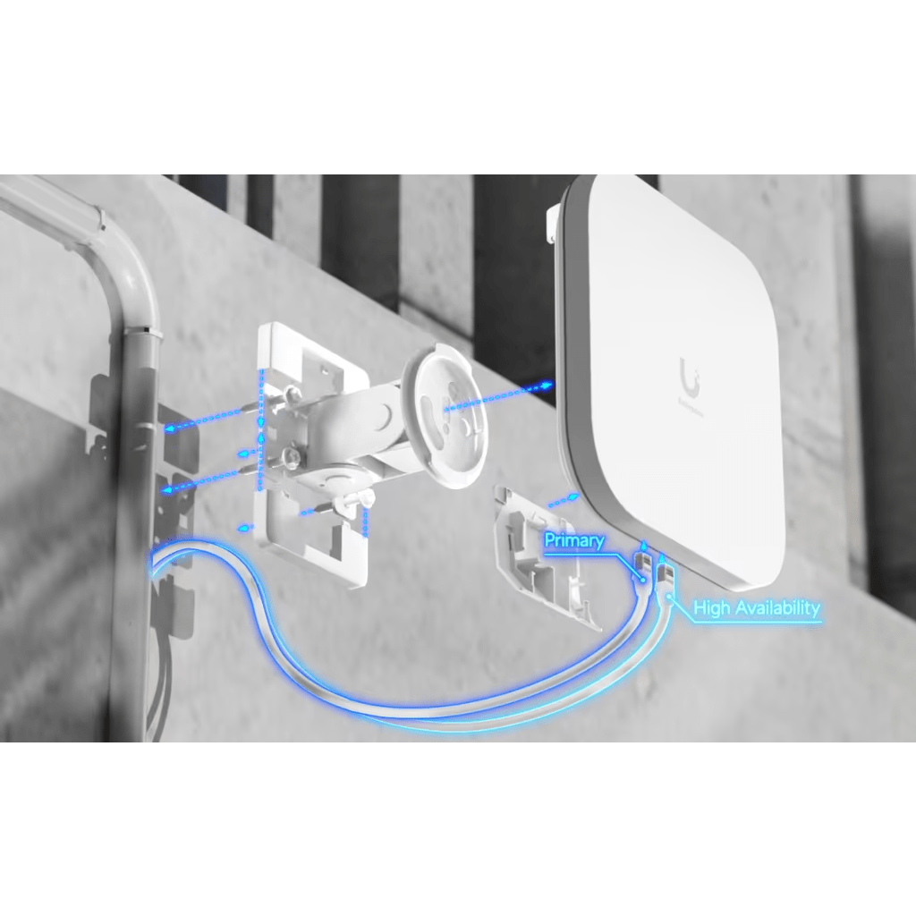 E7 CAMPUS UNIFI ENTERPRISE WIFI 7 TRI-BANDA DE ALTO RENDIMIENTO PARA EXTERIOR O INTERIOR CON COBERTURA SECTORIAL 100° DE HASTA 460 M² Y MÁS DE 1,000 USUARIOS